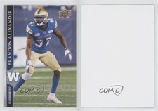 2021 Upper Deck CFL Blank Back Brandon Alexander #21