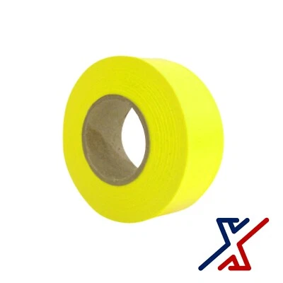 Neon Yellow High Visibility Flagging Tape / Camping Ribbon by X1 Tools