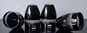 Waterford John Rocha Black Whiskey Tumbler Glass, Set of 4, Marked - Picture 1 of 12