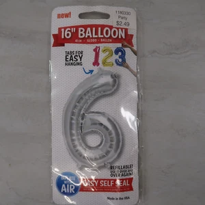 6" Large 6 Number Foil Balloon Digit Balloons Birthday Anniversary Party Decor - Picture 1 of 4