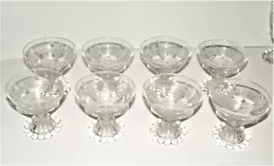 Vintage Etched Boopie Bubble Bottom Sherbert/Champagne Glasses. Set of 7. - Picture 1 of 5
