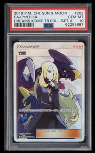 PTCG Pokemon Chinese Dreams Come True Sun & Moon Full Art Trainer Cynthia PSA 10 - Picture 1 of 6