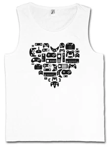 CONTROLLER HEART II TANK TOP WESTE Videospiel Gamepad NES Evolution Joystick TV - Bild 1 von 2