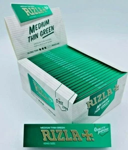 Folletos de papel rodante para fumar tamaño King verde caja original genuina - Imagen 1 de 6
