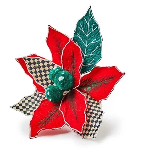 NIP MacKenzie-Childs COZY CHRISTMAS POINSETTIA CLIP  New in Plastic BRIGHT CHEER - Picture 1 of 1