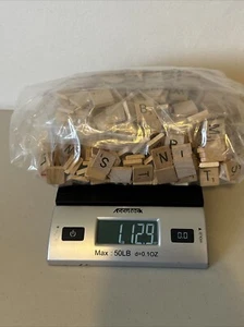 Scrabble Pieces Tiles Lot Old Letters Replacement Wood Set Craft 1 Lb 13 Oz - Picture 1 of 3