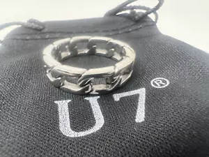 U7 Hip Hop Men Boy Women Cuban Link Chain Band Titanium Stainless Steel Ring 12 - Picture 1 of 3