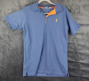 Polo Ralph Lauren Blue Coloured Pony Short Sleeve Collared Shirt Men's Medium - Picture 1 of 11