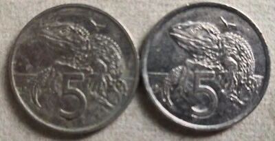 New Zealand 2 pcs (1999 & 2001) 5 Cents coin - Image 1 of 2