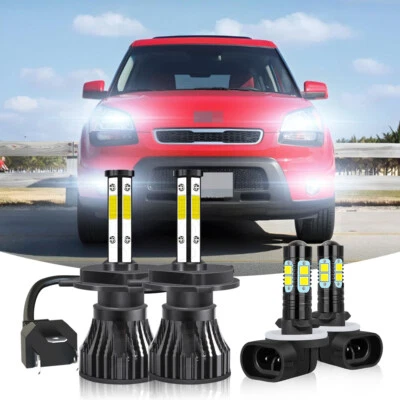 For Kia Soul 2010-2011 -4x H4/9003 881 LED Headlight Fog Light Combo White Bulbs - Image 1 of 4