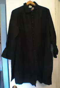 Vintage Roaman's Black Size 20W Button Up Top - Picture 1 of 8