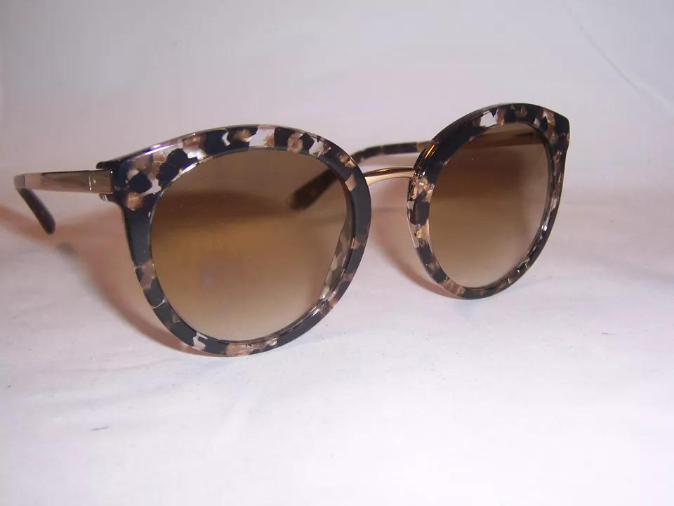 Dolce & Gabbana DG4268 Spotted Havana Fog Gold Tone Round Sunglasses 52mm