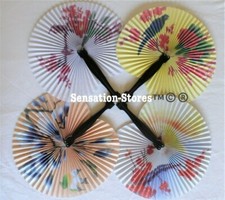 Chinese/Japanese Hand Paper Fan Pocket Size Folding Fancy Dress Accessory Retro