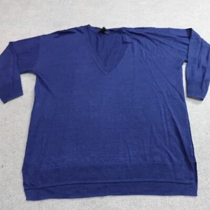J.Crew Womens Sweater Small Blue Raglan V-neck Relaxed 100% Linen A5234 - Picture 1 of 10