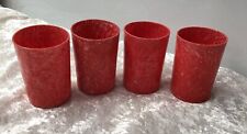 Four Rare Vintage Red Bakelite Vegemite Cups Beaker Jars Kraft Foods
