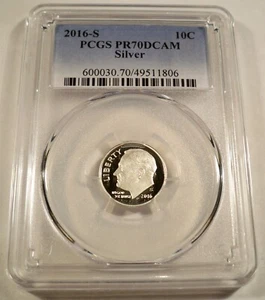 2016-S 10c SILVER PCGS PR70DCAM ROOSEVELT DIME PROOF DEEP CAMEO PR 70 DC - Picture 1 of 4