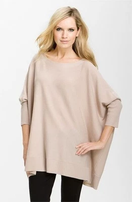 Diane Von Furstenberg Beige Oversized Sweater Size M/L Wool & Cashmere AHIGA-BIS - Imagem 1 de 4