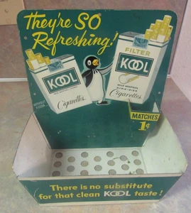 VINTAGE KOOL CIGARETTES TIN MATCH HOLDER STORE DISPLAY W/PENGUIN #1 - Picture 1 of 11