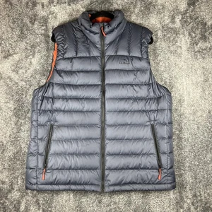 LL Bean Vest Mens XL Gray DownTek Down Insulated Puffer Fleece Lined Zip Pockets - Picture 1 of 10