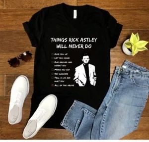 Camiseta Things Rick Astley Will Never Do, regalo ideal para los fans de Rick Astley - Imagen 1 de 1