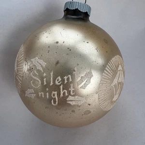 Shiny Brite Jumbo Schablone Stille Nacht 4" Weihnachtsschmuck Quecksilber Glas Glimmer - Bild 1 von 12