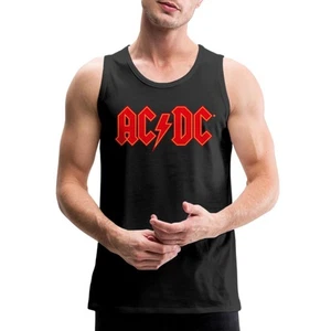 AC/DC Red Logo With Lightning Bolt Men’s Premium Tank - Picture 1 of 7