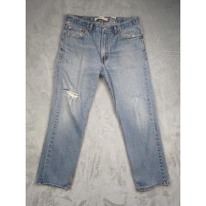 Herren Levis 505 Blau Jeans Größe 38X30 100% Baumwolle Denim Distressed - Bild 1 von 14