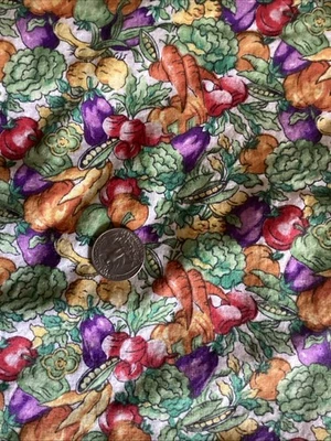 Fabric Traditions 1993 Garden Vegetable Medley Cotton Fabric 45” X 44” - Image 1 of 2