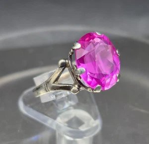 Vintage sowjetisch russischer Rubin 875 * Sterlingsilber Ring Schmuck Größe 6,5 - Bild 1 von 19