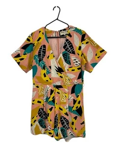 Good Condition GORMAN Women's Pink Gone Bananas Playsuit Size 12 - Picture 1 of 5