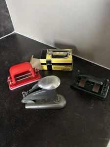 Joblot Vintage Stationary Hole Punch X 2 And Stapler - Picture 1 of 5