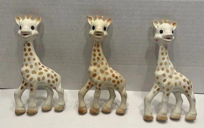 Sophie The Giraffe Natural Rubber Squeaky Toy  7" Teether Toy For Babies 3 Pcs - Image 1 of 4