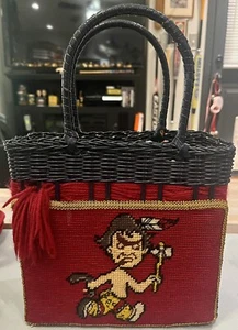 Cleveland Indians ~ handgefertigt ~ Volkskunst Damen Geldbörse. Perfekt für Gameday ~ Original - Bild 1 von 3