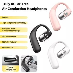Open-Ear Bluetooth 5.4 Headphones Wireless Earbuds Headset For Driving Sports - Picture 1 of 25