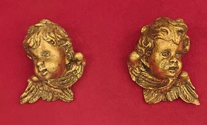 2 Engel, Weihnachtsengel, Köpfe mit Flügeln,  Putten, Barockstil, zum Aufhängen - Bild 1 von 5