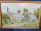 Original Oil of Cottages at Winkel Street Calbourne Isle of Wight by J.F.Nichols