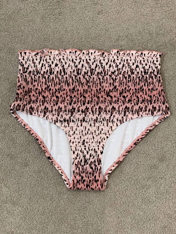 Shekini Bikini Tankini Traje de Baño Parte Inferior Mujer Talla Mediana Rosa Calado Leopardo Foto 1 de 4