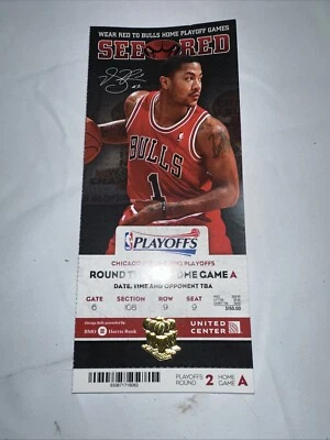 Chicago Bulls Derrick Rose Ticket Home Game Round Two - Image 1 of 4