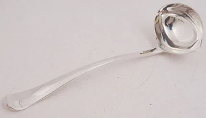 Cucchiaio da portata grande placcato argento mestolo zuppa marcato G%48 (D4L) con gancio - Foto 1 di 9