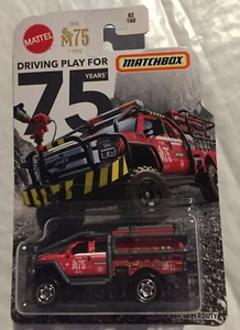 2020 Matchbox Mattel 75th Anniversary 82/100 Ford F-350 Superduty Fire Rescue (B - Picture 1 of 5