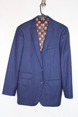 CUSTOM NAVY-BLUE INDOCHINO STRETCH WOOL SPORT COAT sz 38R bespoke suit jacket - Image 1 of 4