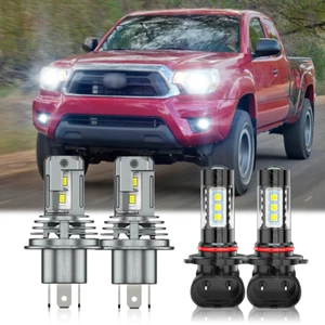 4x H4/9003+9145/H10 LED Headlight Kit Hi/Lo Beam+Fog Light Bulb Kit 6000K white - Picture 1 of 12
