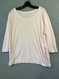J.Jill Tee Shirt Womens Size XL Pink Perfect Pima 3/4 Sleeve Seamed - Picture 1 of 5