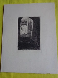 1 GRAVURE XIXème sur cuivre MONT SAINT MICHEL Abbaye Le Grand escalier NORMANDIE - Picture 1 of 1