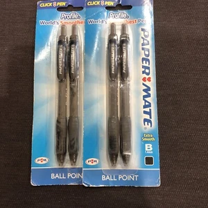 2 - Paper Mate Profile Ball Point Pen Bold 1.4 mm 2 Pack Black ink 4 Total - Foto 1 di 4