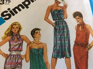 SIMPLICITY #6431-DAMAS SIN TIRANTES o HALTER PATRÓN DE VESTIDO DOS LARGOS 8-12 FF - Imagen 1 de 3