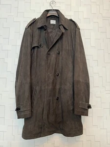 ARMANI COLLEZIONI Brown Suede Trench Coat size 54 - Picture 1 of 8