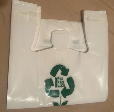 Extra Heavy Duty 1/6 21 x 6.5 x 11.5 4.0 mil   T-Shirt Plastic Grocery  Bags - Image 1 of 4