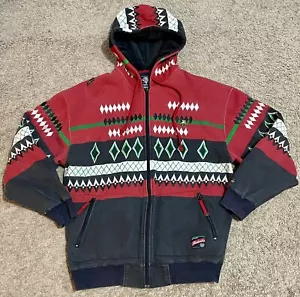 Vintage Akademiks Kapuzenpullover Herren XL schwarz rot Polar Explorer Reißverschluss 90er Vintage - Bild 1 von 24