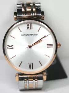 Hannah Martin Uhr für Damen und Herren Roségold mit zweifarbigem Metallband - Bild 1 von 6